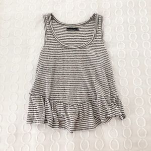 Grey/white peplum tank size small
